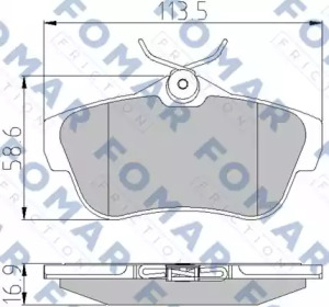 FOMAR FRICTION fo930381 -  Комплект тормозных колодок, дисковый тормоз